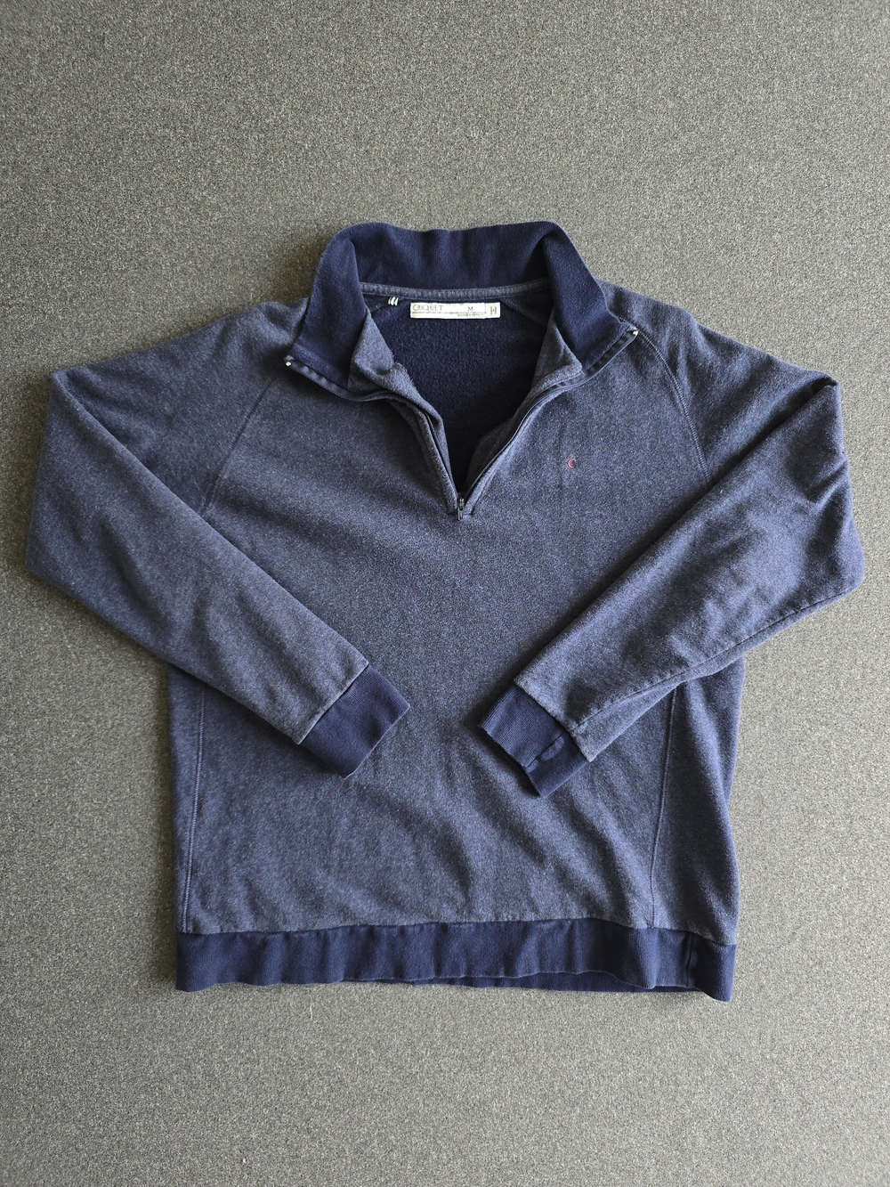 Criquet Quarter-Zip Pullover Fleece Sweater Men's Size Medium Navy Long Sleeve